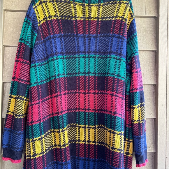 Sweet Claire sweater long sleeves pockets multi-colored bold bright  Sz L-XL - Picture 5 of 6
